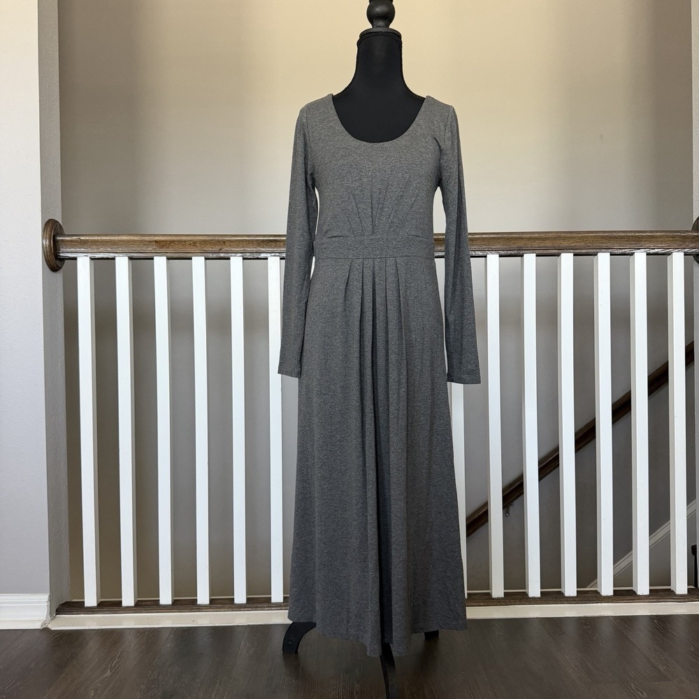 Pure Collection Gray Midi Dress Sz 4 Minimalist Modest Office Career Boho Prep